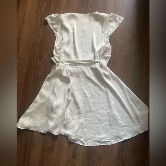 Wilfred Madamoiselle Ivory Satin Wrap Dress - Picture 3 of 3